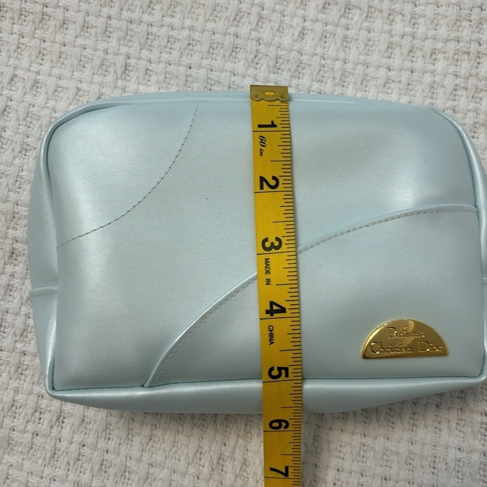 CHRISTIAN DIOR Perfume cosmetic bag travel make up bag top zipper light blue - Picture 14 of 16